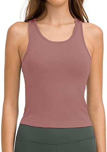 Sleeveless Racerback Tank Tops for Women Scoop Neck Slim Fit Stretchy Gym Workout Yoga Running Top