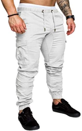 Men's Fashion Joggers Sports Trousers Casual Elastic Waist Cotton Cargo Pants