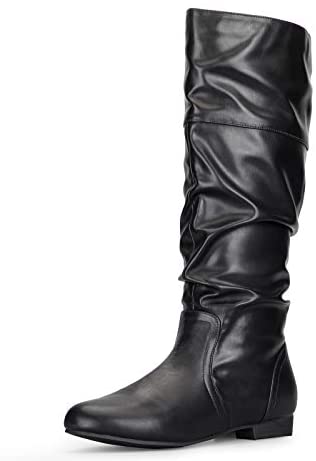 mysoft Women's Knee High Boots Flat Warm Winter Boots with Side Zipper