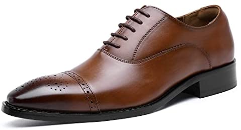 DOLCARA Men’s Dress Shoes Oxford lace up Formal Leather Shoes for Men