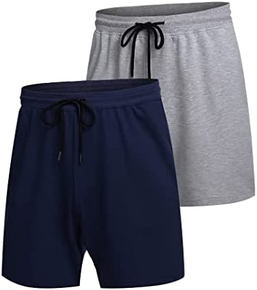 Mens 2 Pack Gym Workout Shorts Running Bodybuilding Training Drawstring Shorts