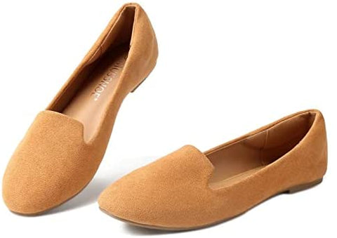 MUSSHOE Flats Shoes for Women Slip on Round Toe Comfortable Women's Flats Ballet Flats Shoes Loafers for Women