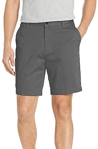 Men Casual Flat Front Shorts Straight Fit Stretch Chino Shorts