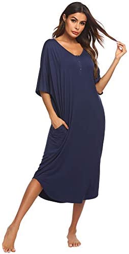 Plus Size Button-down Nightgowns for Women