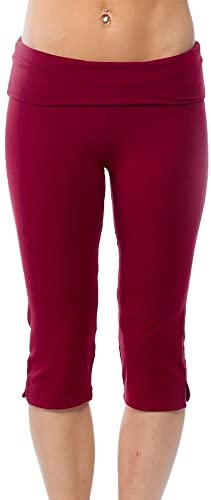 Women's Casual High Waisted Tummy Control Capri Leggings Workout Running Cycling Tights Yoga Pants