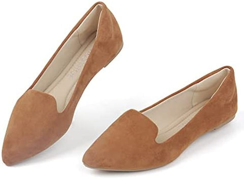 MUSSHOE Ballet Flats for Women Comfortable Women's Flats Memory Foam Slip on Pointed Toe Flats Shoes Women