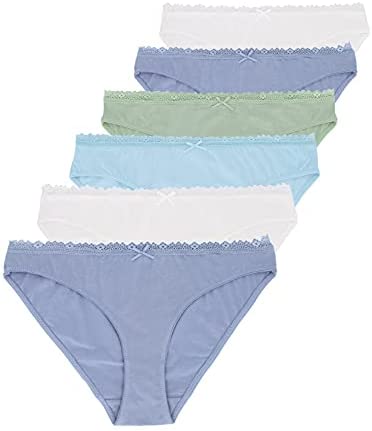 Women's 6-Pack Lace Bikini Lyocell Cotton Panties Super Soft Comftable Underwear