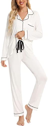 Pajamas Women's Long Sleeve Sleepwear Button Down Pj Sets Soft Loungewear Pajama Set for Women S-XXL