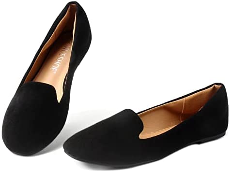 MUSSHOE Flats Shoes for Women Slip on Round Toe Comfortable Women's Flats Ballet Flats Shoes Loafers for Women