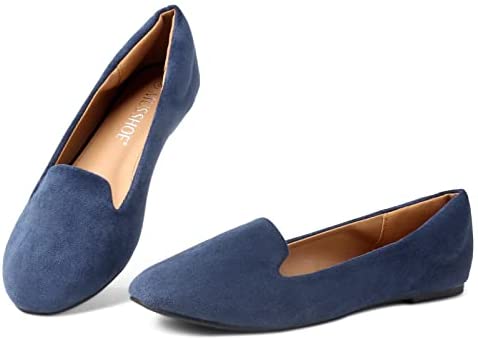 MUSSHOE Flats Shoes for Women Slip on Round Toe Comfortable Women's Flats Ballet Flats Shoes Loafers for Women