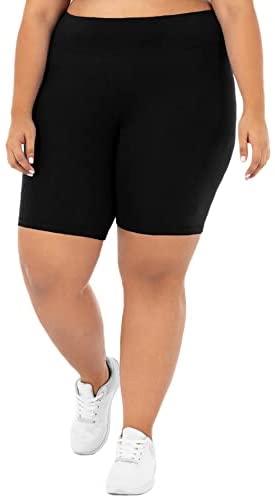 Women's Plus Size Workout Biker Shorts High Waisted Athletic Gym Running Cycling Yoga Shorts