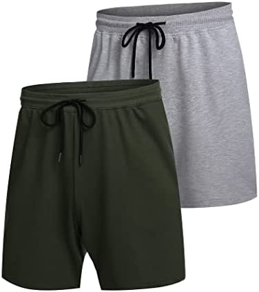 Mens 2 Pack Gym Workout Shorts Running Bodybuilding Training Drawstring Shorts