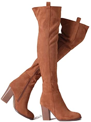 Tale Women's Suede Over The Knee Boots Pointed Toe Stack Block High Heel Comfot Winter Knee High Boots