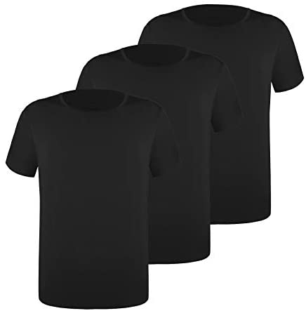 Men's 3-Pack Undershirts Bamboo Rayon Ultra Soft Comfy Crew Neck T-Shirts
