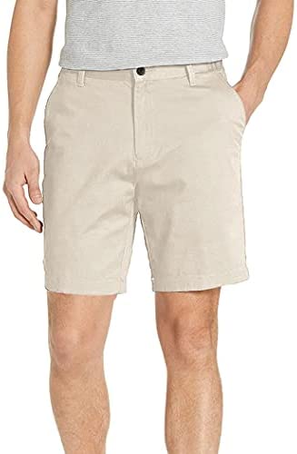 Men Casual Flat Front Shorts Straight Fit Stretch Chino Shorts