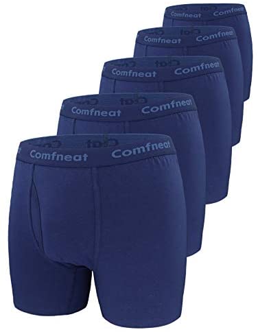 Men's 5-Pack Big & Tall 3XL-7XL Boxer Briefs Cotton Spandex Underwear with Fly
