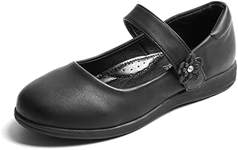Heel The World Girl's Mary Jane Flat School Uniform Shoes