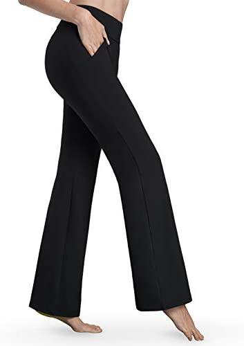 Yoga Dress Pants for Women Bootcut, Slant Pockets, Wide Flare, Workout Long Bootleg Dress Yoga Pants