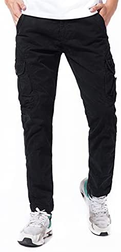 DGWZ Mens Casual Cargo Pants Straight Leg Chinos Cotton Slim Fit Work Pants for Men