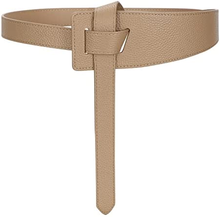 XZQTIVE Women's Genuine Leather Waist Belt for Jeans Jumpsuit Coat Fashion Tie a Knot Leather Belt Dress Belt