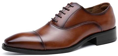 DOLCARA Men’s Dress Shoes Oxford lace up Formal Leather Shoes for Men