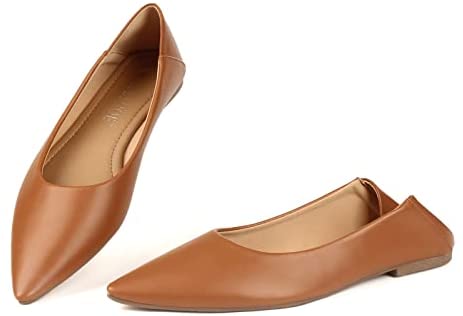 MUSSHOE Flats for Women Comfortable Women's Flats Slip on Pointed Toe Flats Shoes Women