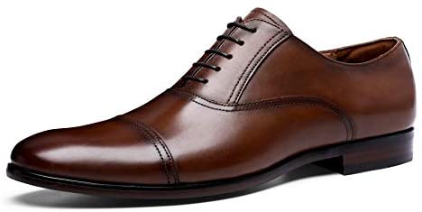 DESAI Classic Oxford Dress Shoes Mens Formal Business Lace-up Full Grain Leather Shoes for Men