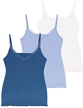 Women's Lace Cotton Lyocell V-Neck Camisole 3-Pack
