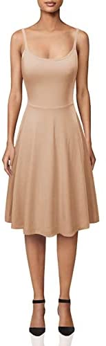 TIMSEM Women's Sleeveless Adjustable Strappy Summer Floral Flared Swing Dress