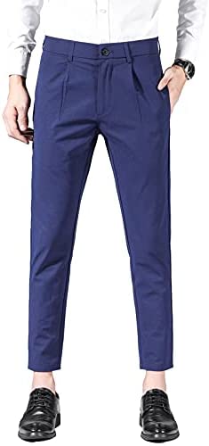 Men's Cropped Slim PantSuit Pants for Men