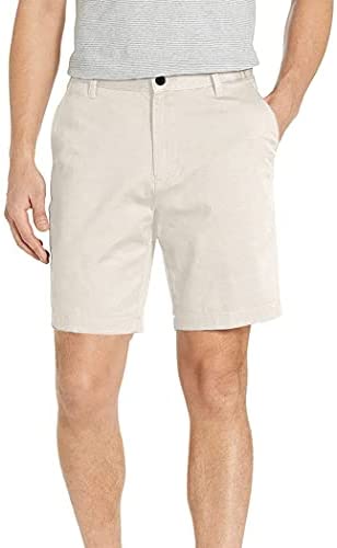 Men Casual Flat Front Shorts Straight Fit Stretch Chino Shorts