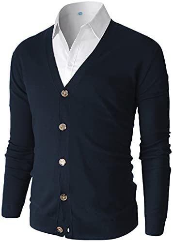 Men's V-Neck Knitted Cardigan Sweaters