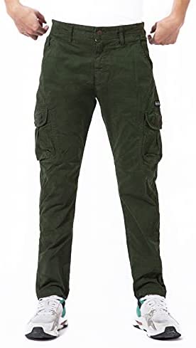 DGWZ Mens Casual Cargo Pants Straight Leg Chinos Cotton Slim Fit Work Pants for Men