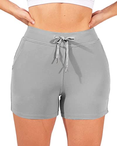 Womens Stretch Running Workout Yoga Shorts Slim Athletic Summer Dolphin Shorts with Pockets