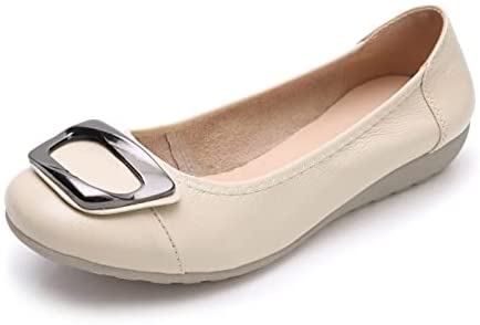 VenusCelia Women's Buckle Dance Flat Shoe