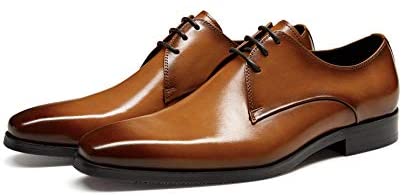 FRASOICUS Men's Dress Shoes Genuine Leather Lace Up Classic Oxford Office Shoes for Men