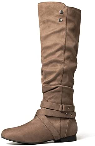 mysoft Women's Knee High Boots Flat Warm Winter Boots with Side Zipper