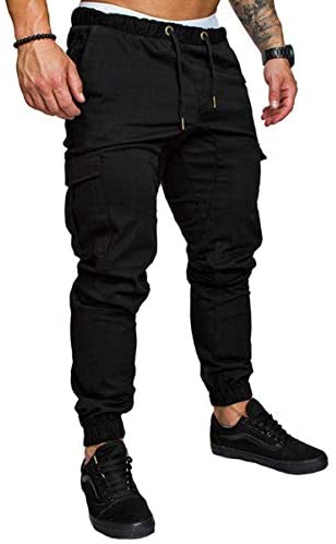 Men's Fashion Joggers Sports Trousers Casual Elastic Waist Cotton Cargo Pants