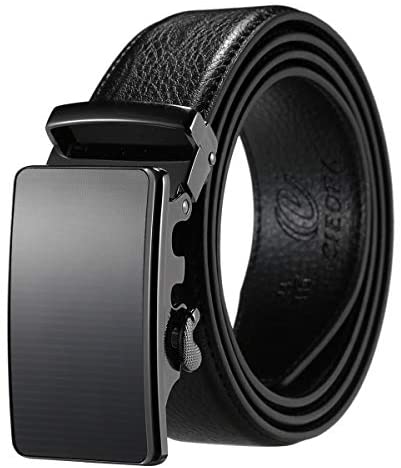 CIEORA Men's Dress Belt Genuine Leather Ratchet with Automatic Buckle,Trim to Fit