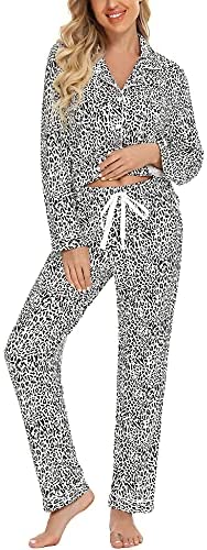 Pajamas Women's Long Sleeve Sleepwear Button Down Pj Sets Soft Loungewear Pajama Set for Women S-XXL