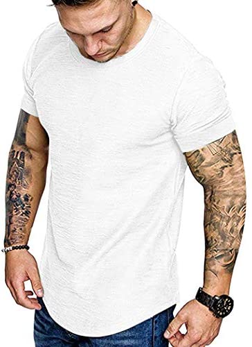 Men Muscle Workout T Shirt Gym Bodybuilding Active Short Sleeve Tee Top