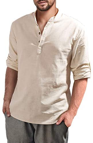 Mens Long Sleeve Henley Shirt