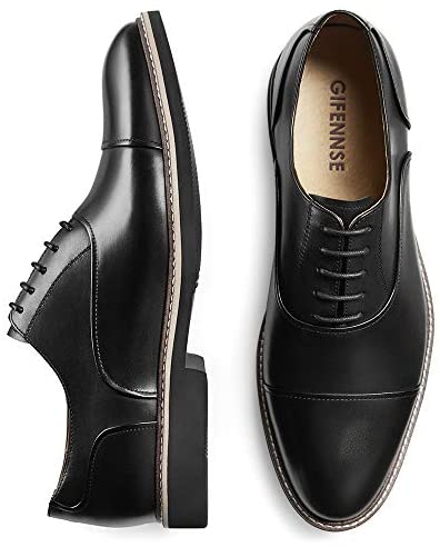 GIFENNSE Men's Casual Dress Shoes Leather Oxford Shoe