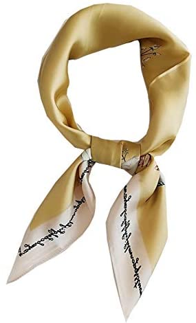 FONYVE Silk Feeling Scarf Medium Square Satin Head Scarf for Women 27.5 × 27.5 inches