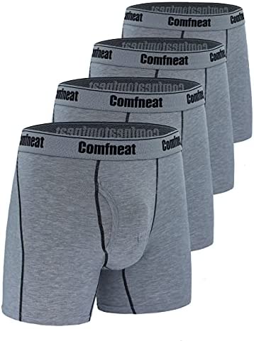 Men's 4-Pack Boxer Briefs Bamboo Rayon Ultra Soft Comfy Underwear with Fly