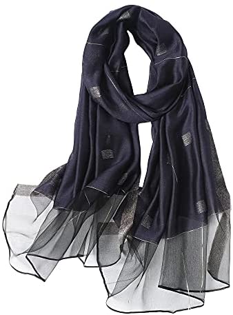 WINCESS YU Long Silk Scarf Women Lightweight Fashion Pashmina Shawls and Wraps Large Satin Scarf for Spring Fall Winter