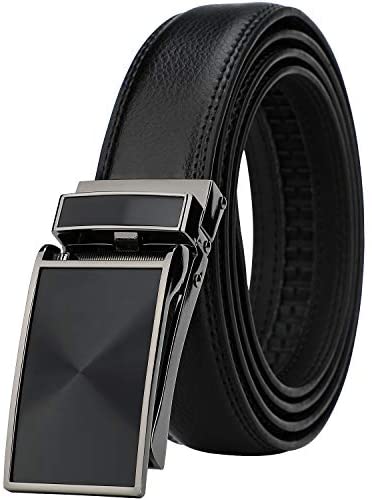 HIMI Men's Comfort Genuine Leather Ratchet Dress Belt with Automatic Click Buckle