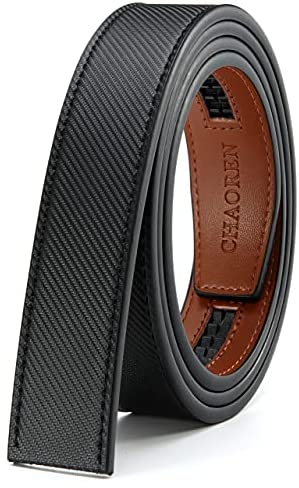 CHAOREN Ratchet Belt Strap Only 1 1/8”, Replacement Leather Belt 1.25" without Buckle