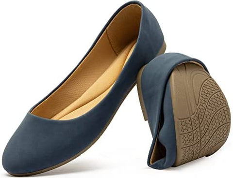 katliu Women Comfort Flats Round Toe Ballet Flats Slip on Walking Flat Shoes