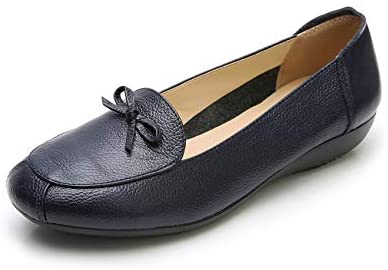 VenusCelia Women's Bowknot Wide Flat Shoe